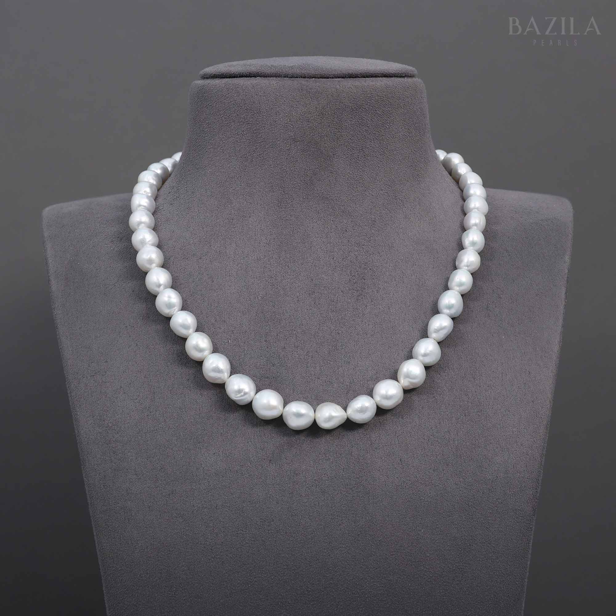 Organic Elegance in Baroque White Sea Pearls