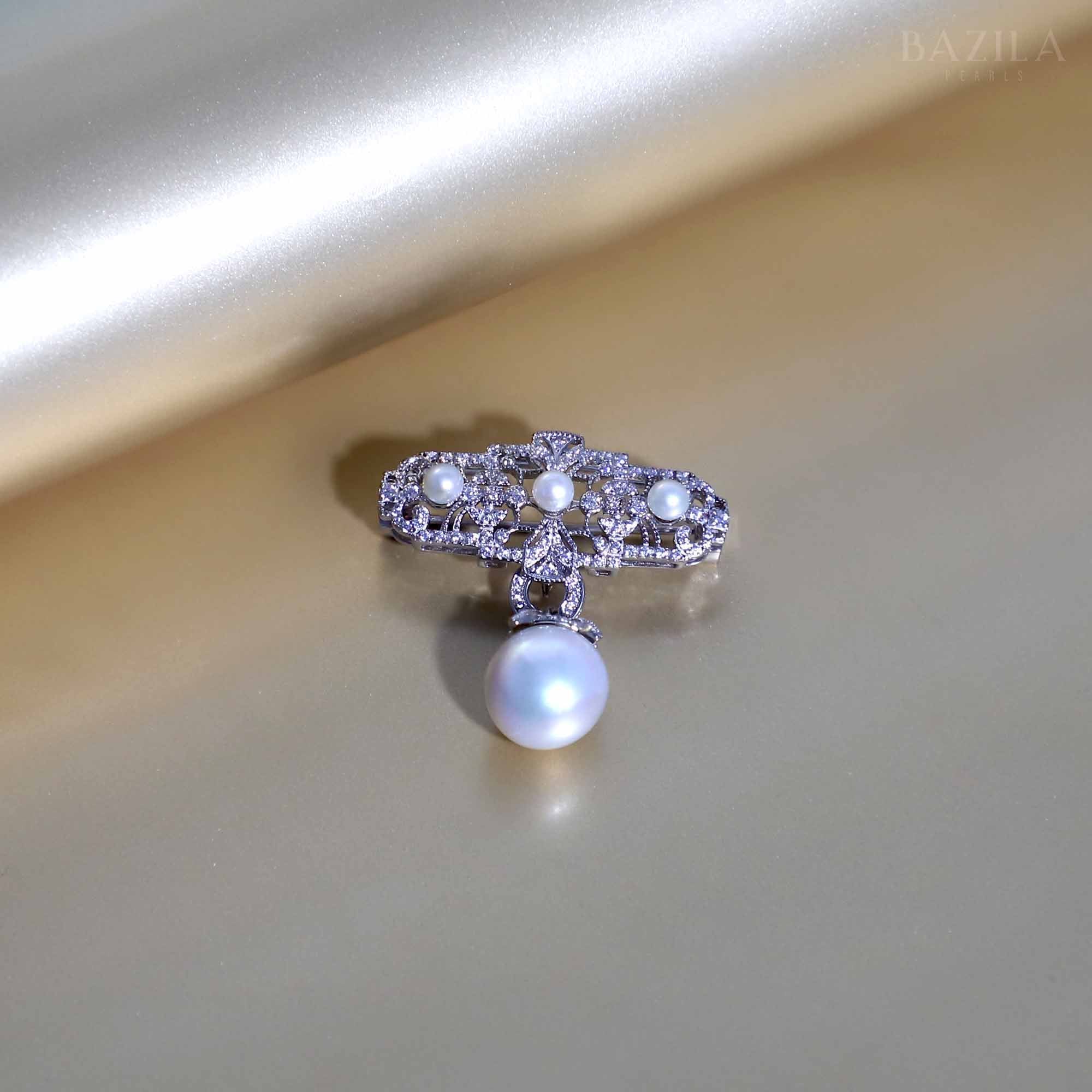 Ocean Elegance Pearl Brooch