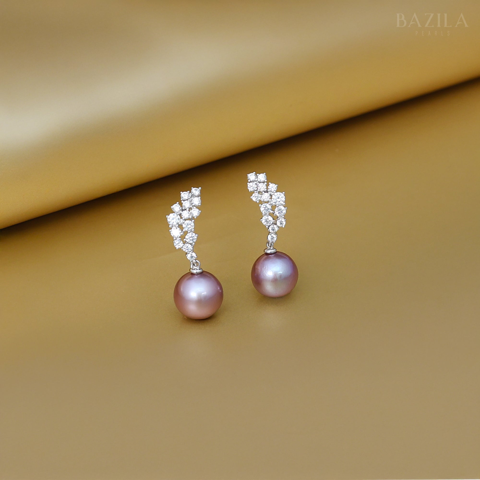 Elegant Purple Edison Pearl Drop Earrings