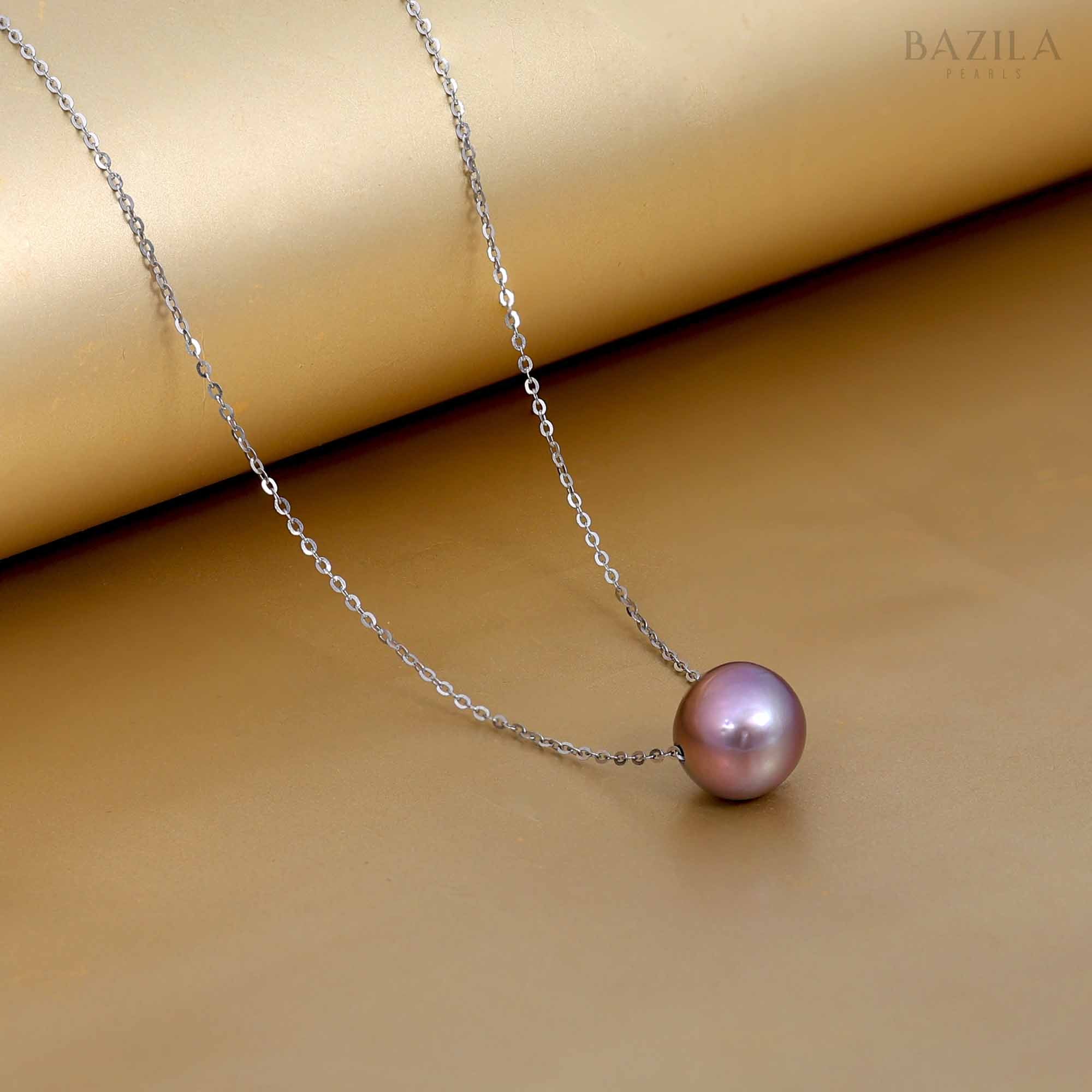 Lustrous Purple Edison Pearl Pendant Necklace