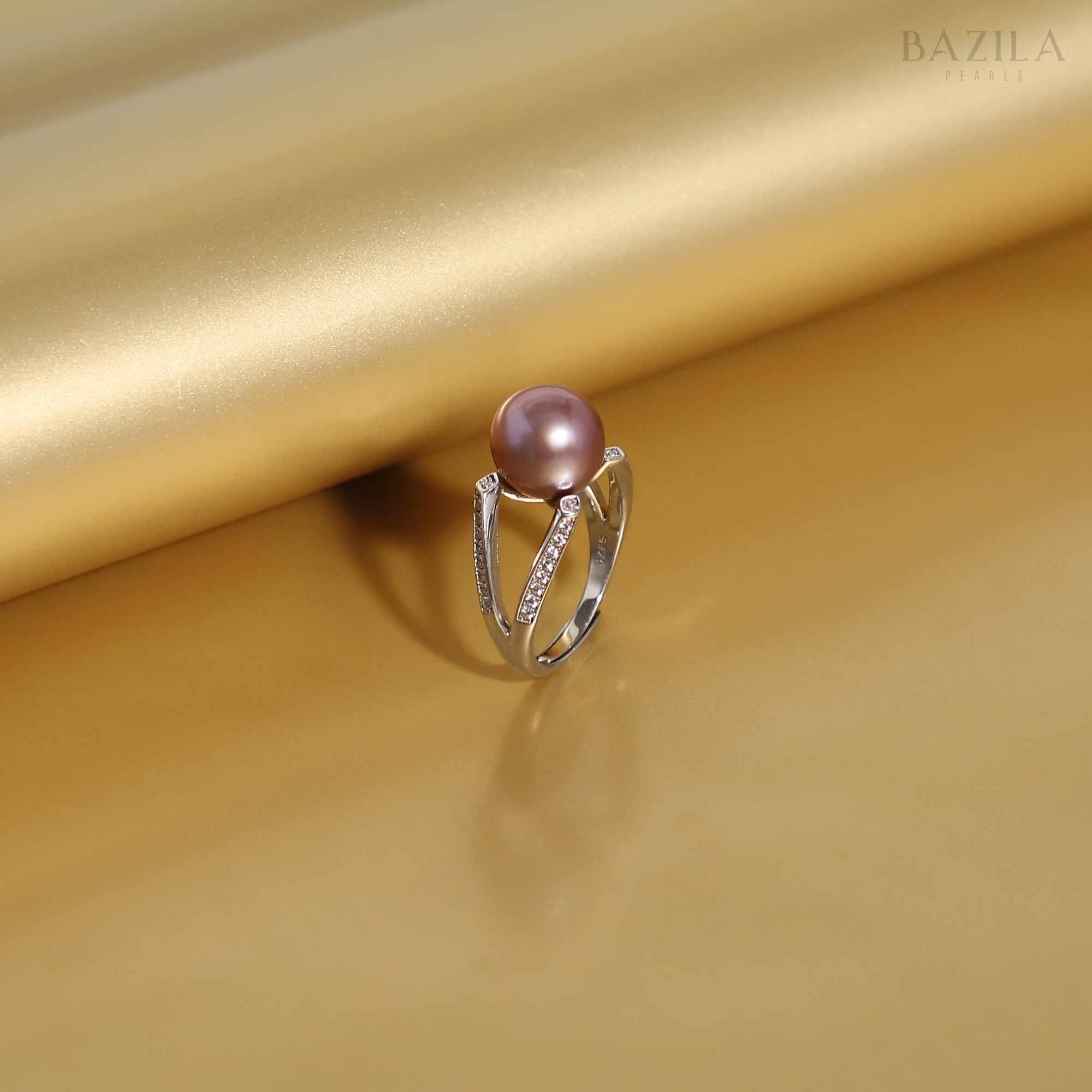 Sleek Silver Edison Pearl Ring for Everyday Elegance